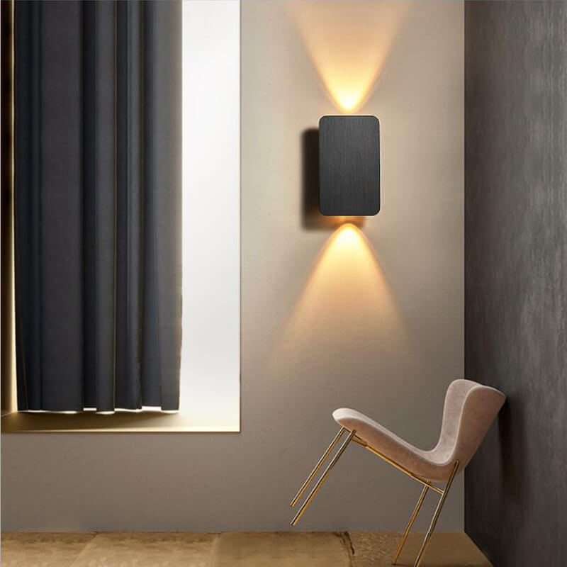 Fiorella Minimalist Aluminum Rectangular Wall Sconce for Hallway and Stairwell Lighting