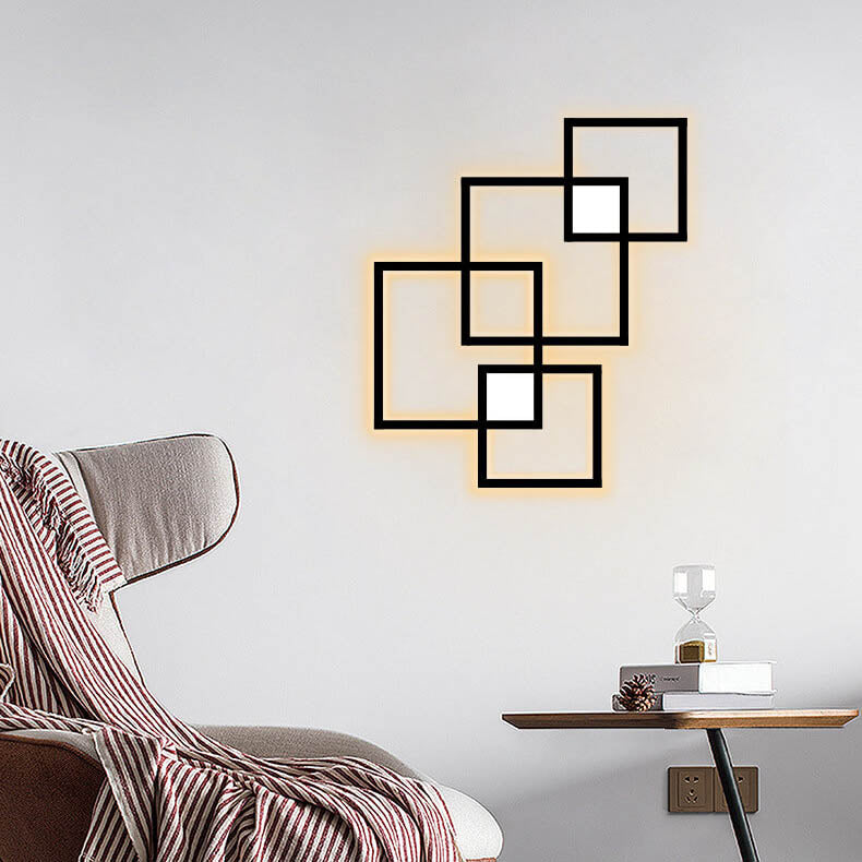 Grisaille Minimalist Square Aluminum Alloy LED Wall Sconce with Remote Dimming