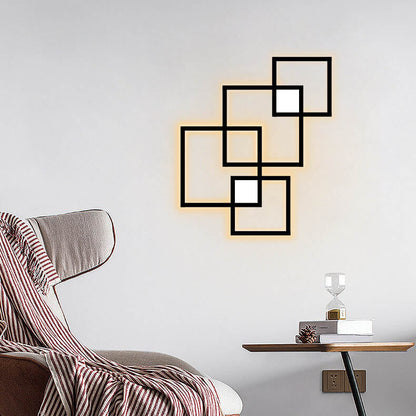 Grisaille Minimalist Square Aluminum Alloy LED Wall Sconce with Remote Dimming