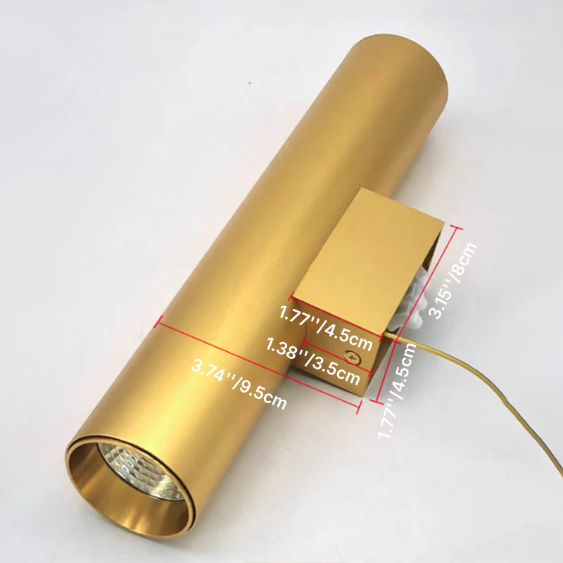 Kallista Minimalist Aluminum Cylinder Wall Sconce for Bedroom and Living Room Lighting