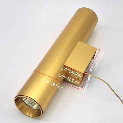 Kallista Minimalist Aluminum Cylinder Wall Sconce for Bedroom and Living Room Lighting