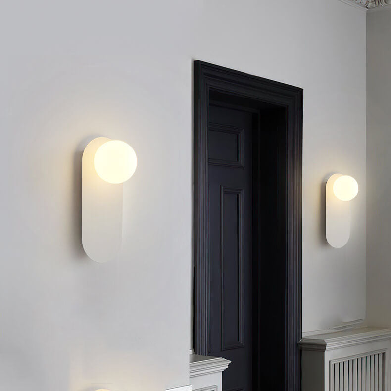 Elowen Minimalist Metal Ring Wall Sconce with Glass Shade for Hallway Lighting