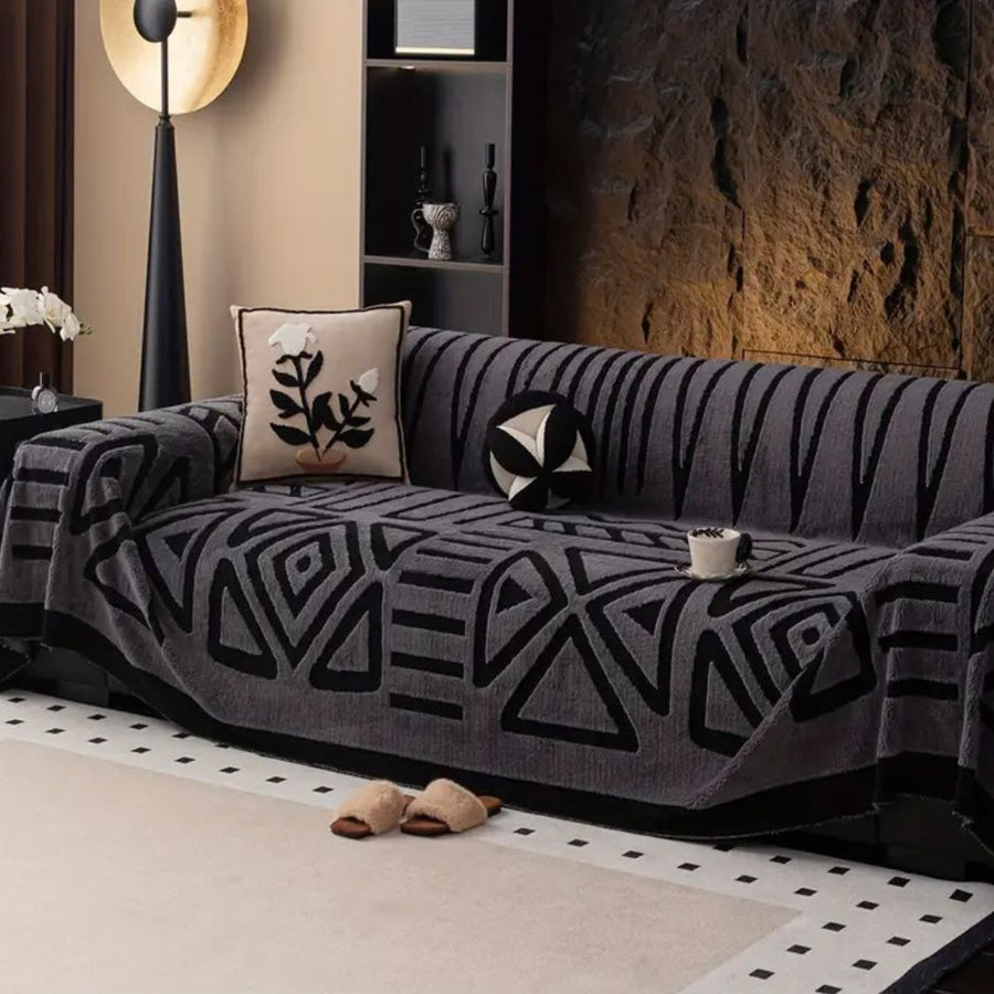 Stretch Maze-Pattern Sofa Cover