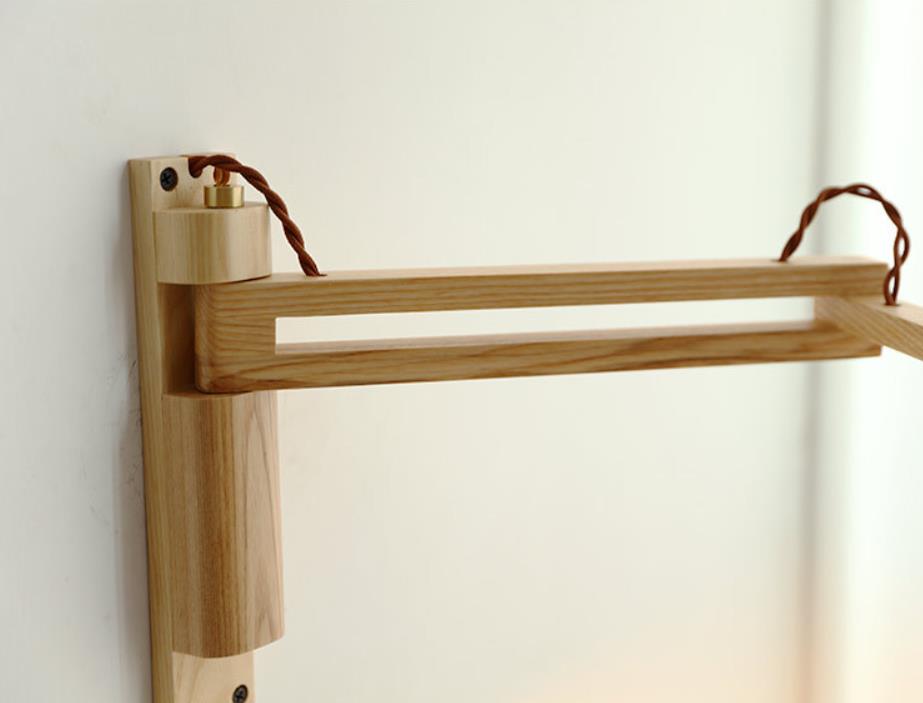 Ursaline Nordic Milk-White Striped Glass Retractable Wall Sconce for Bedside Reading
