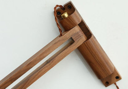 Ursaline Nordic Milk-White Striped Glass Retractable Wall Sconce for Bedside Reading