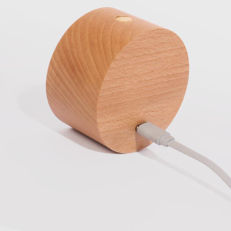 Sylvaine Modern Wood USB Rechargeable Magnetic LED Night Light Wall Sconce