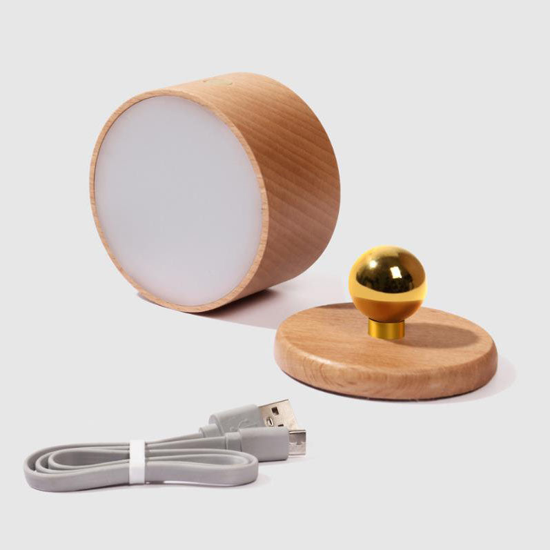 Sylvaine Modern Wood USB Rechargeable Magnetic LED Night Light Wall Sconce