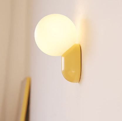 Primavelle Minimalist Resin Macaron Glass Ball Wall Sconce for Soft Hallway Glow