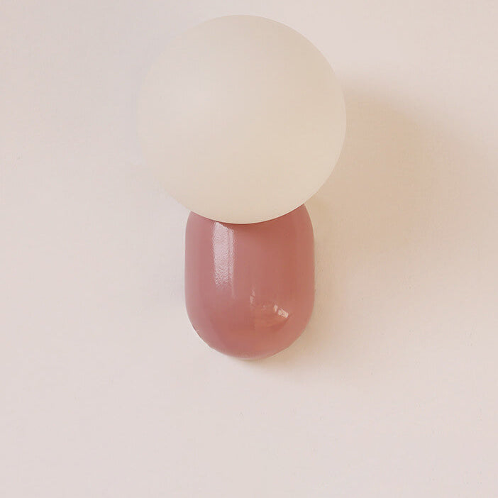 Primavelle Minimalist Resin Macaron Glass Ball Wall Sconce for Soft Hallway Glow