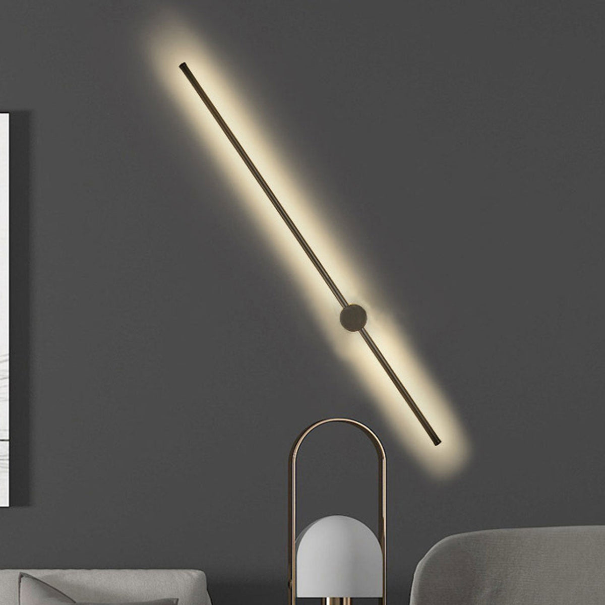 Xiomara Minimalist Aluminum LED Strip Wall Sconce with Dimmable Glow for Hallway Lighting