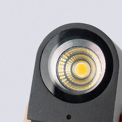 Palladine Minimalist Black Aluminum Cylinder Wall Light Waterproof for Outdoor Patio