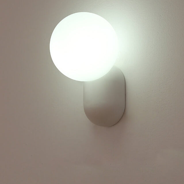 Primavelle Minimalist Resin Macaron Glass Ball Wall Sconce for Soft Hallway Glow