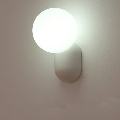 Primavelle Minimalist Resin Macaron Glass Ball Wall Sconce for Soft Hallway Glow