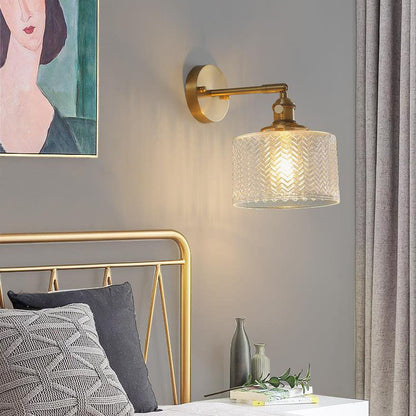 Verrocchio Nordic Brass Cylinder Wall Sconce for Headboard and Hallway Lighting