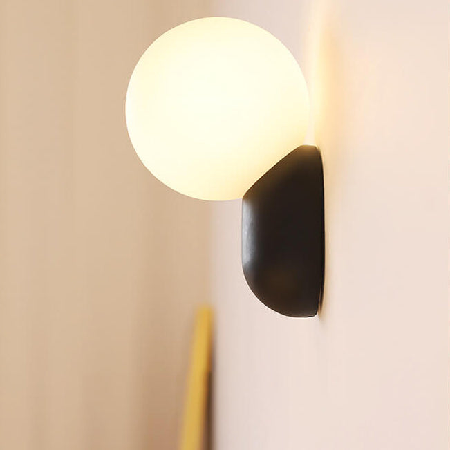 Primavelle Minimalist Resin Macaron Glass Ball Wall Sconce for Soft Hallway Glow