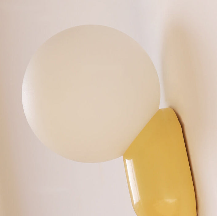 Primavelle Minimalist Resin Macaron Glass Ball Wall Sconce for Soft Hallway Glow