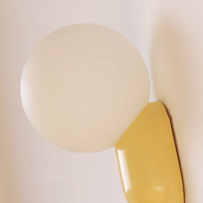 Primavelle Minimalist Resin Macaron Glass Ball Wall Sconce for Soft Hallway Glow