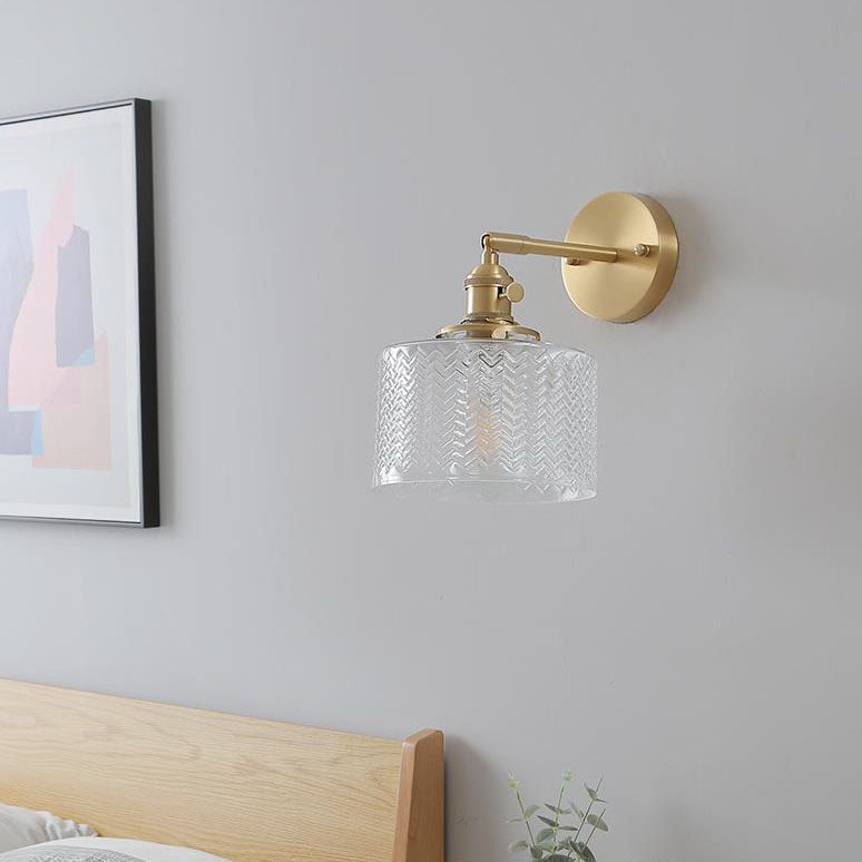 Verrocchio Nordic Brass Cylinder Wall Sconce for Headboard and Hallway Lighting