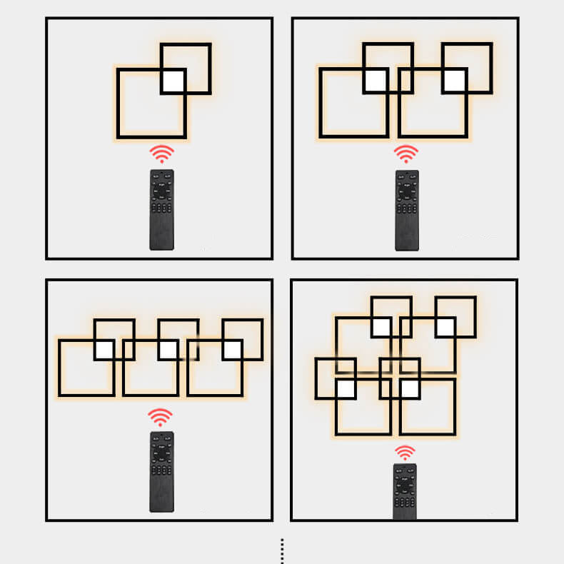 Grisaille Minimalist Square Aluminum Alloy LED Wall Sconce with Remote Dimming