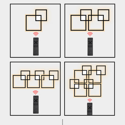 Grisaille Minimalist Square Aluminum Alloy LED Wall Sconce with Remote Dimming