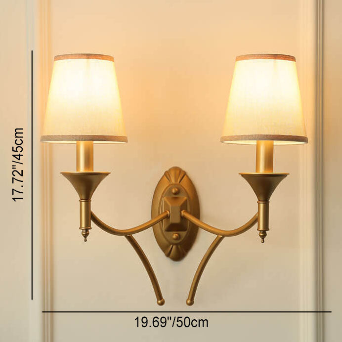Calanthea European Iron Fabric Mushroom Wall Sconce for Bedside and Study Reading