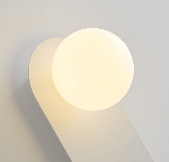 Elowen Minimalist Metal Ring Wall Sconce with Glass Shade for Hallway Lighting