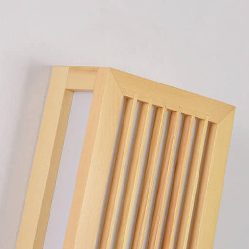 Florentia Japanese Solid Wood Rectangular LED Wall Sconce for Living Room Accent Walls