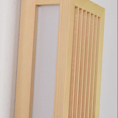 Florentia Japanese Solid Wood Rectangular LED Wall Sconce for Living Room Accent Walls