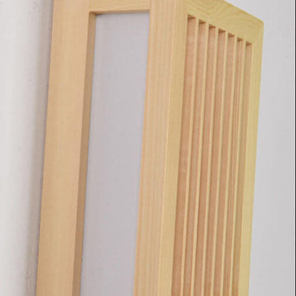 Florentia Japanese Solid Wood Rectangular LED Wall Sconce for Living Room Accent Walls