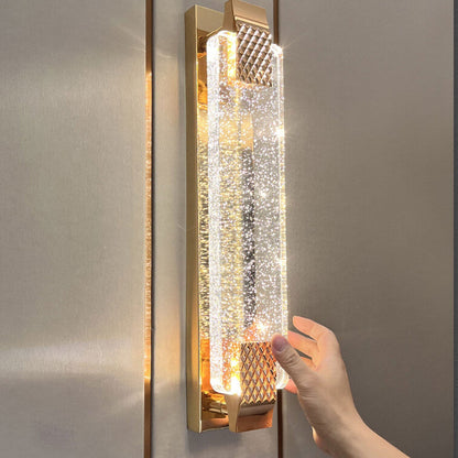 Vallonne European Gold Bubble Crystal LED Wall Sconce for Bedside Reading