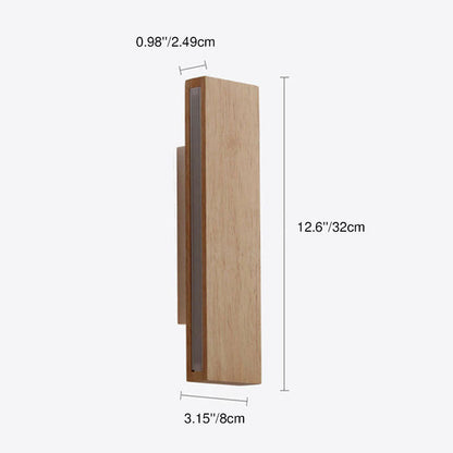 Ravenelle Contemporary Rotatable Solid Wood LED Wall Sconce for Stairwell and Hallway