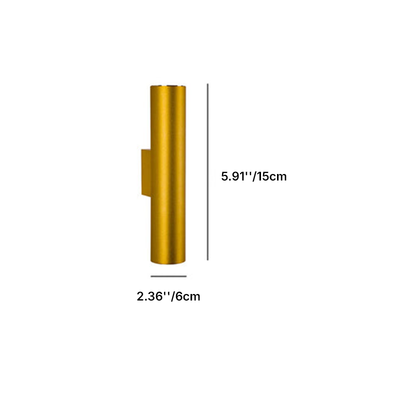 Kallista Minimalist Aluminum Cylinder Wall Sconce for Bedroom and Living Room Lighting