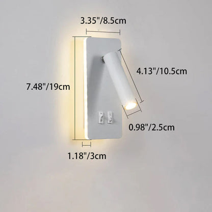Wrenna Nordic Iron Square LED Wall Sconce Rotatable Spotlight for Bedside Reading