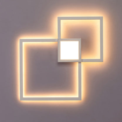 Grisaille Minimalist Square Aluminum Alloy LED Wall Sconce with Remote Dimming