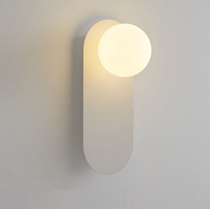 Elowen Minimalist Metal Ring Wall Sconce with Glass Shade for Hallway Lighting