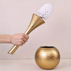 Gold-Tone Toilet Brush Set