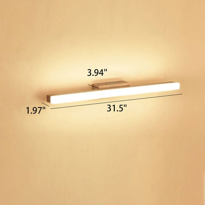 Iridelle Minimalist Wood LED Vanity Strip Light with Dimmable Warm and White Glow