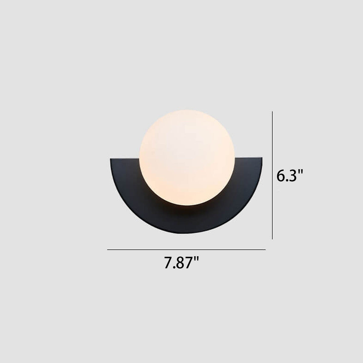 Cathalina Minimalist Iron Spherical Wall Sconce with Glass Shade for Hallway Lighting