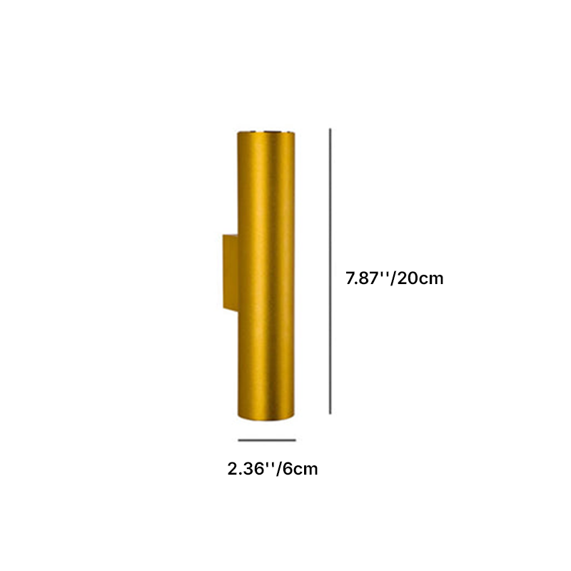 Kallista Minimalist Aluminum Cylinder Wall Sconce for Bedroom and Living Room Lighting
