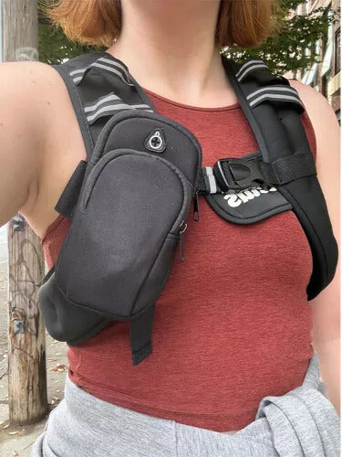 12 lb Adjustable Weighted Vest with Reflective Strips – Iron Sand Weight Vest for Training and Fitness Workouts