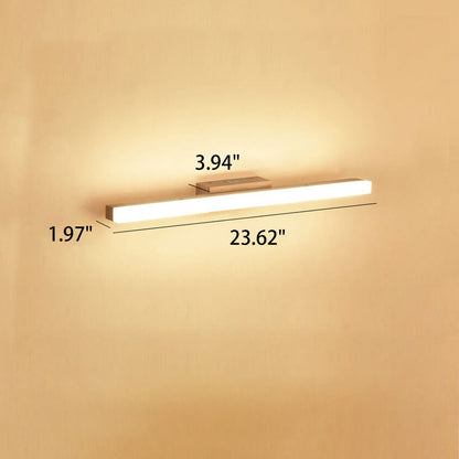 Iridelle Minimalist Wood LED Vanity Strip Light with Dimmable Warm and White Glow