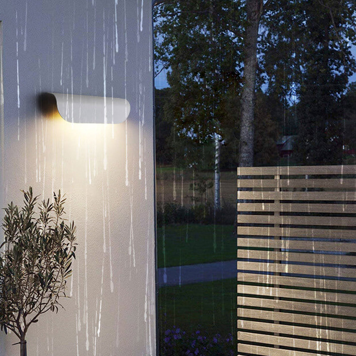 Winsloe Modern Curved Aluminum Outdoor Wall Light Weatherproof for Patio and Garden
