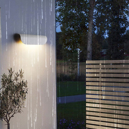 Winsloe Modern Curved Aluminum Outdoor Wall Light Weatherproof for Patio and Garden