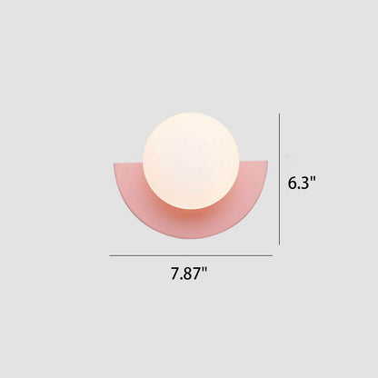 Cathalina Minimalist Iron Spherical Wall Sconce with Glass Shade for Hallway Lighting