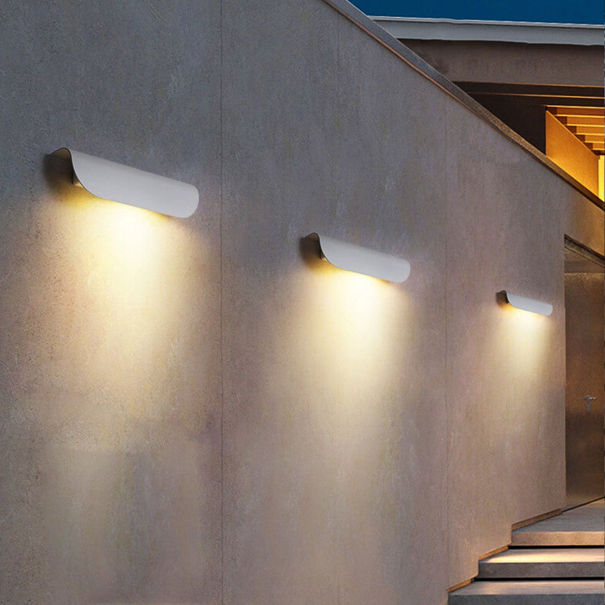 Winsloe Modern Curved Aluminum Outdoor Wall Light Weatherproof for Patio and Garden