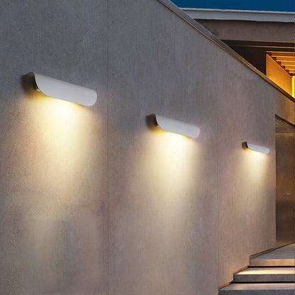 Winsloe Modern Curved Aluminum Outdoor Wall Light Weatherproof for Patio and Garden
