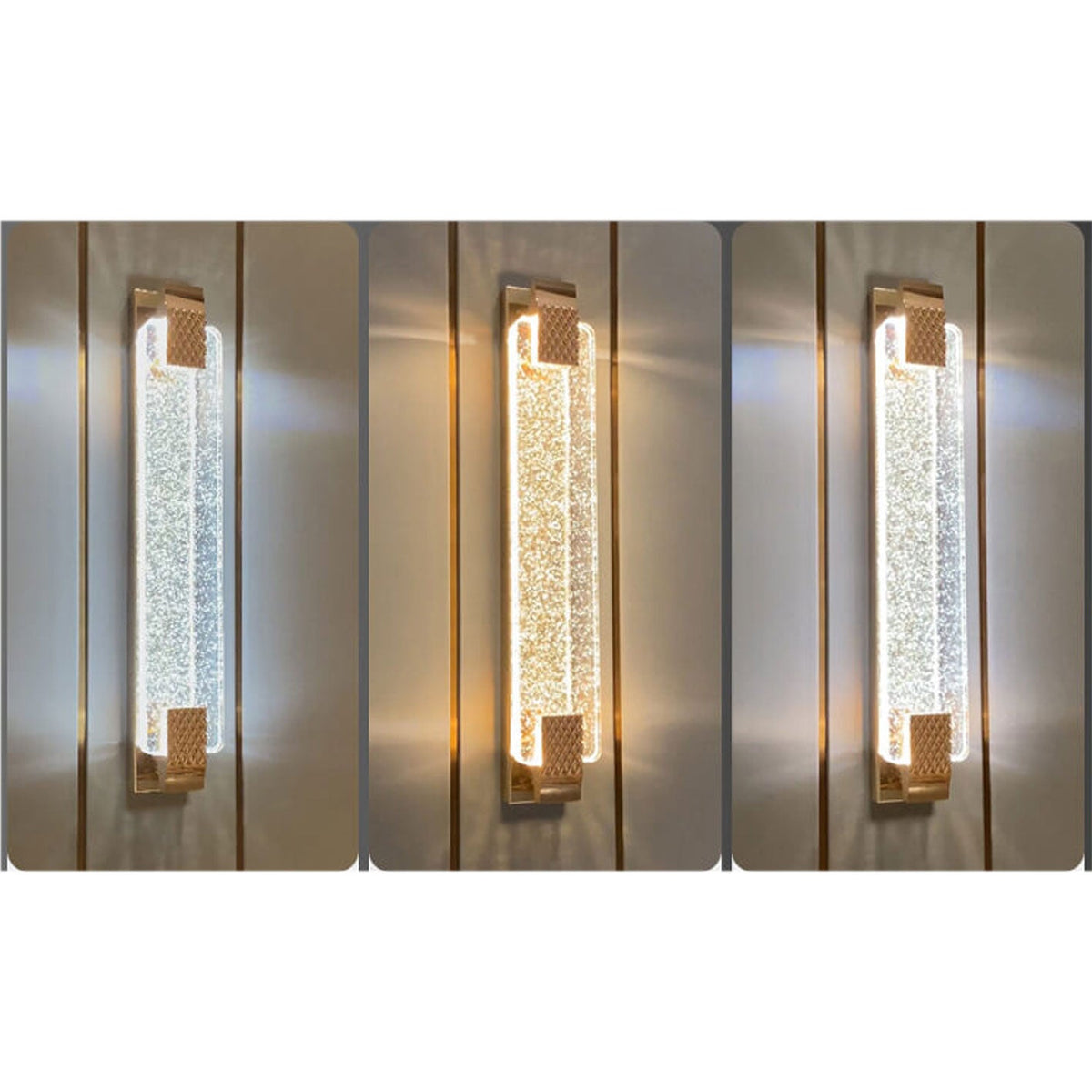 Vallonne European Gold Bubble Crystal LED Wall Sconce for Bedside Reading