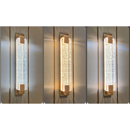 Vallonne European Gold Bubble Crystal LED Wall Sconce for Bedside Reading
