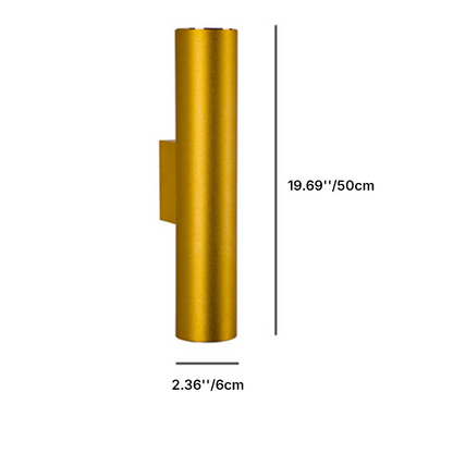 Kallista Minimalist Aluminum Cylinder Wall Sconce for Bedroom and Living Room Lighting