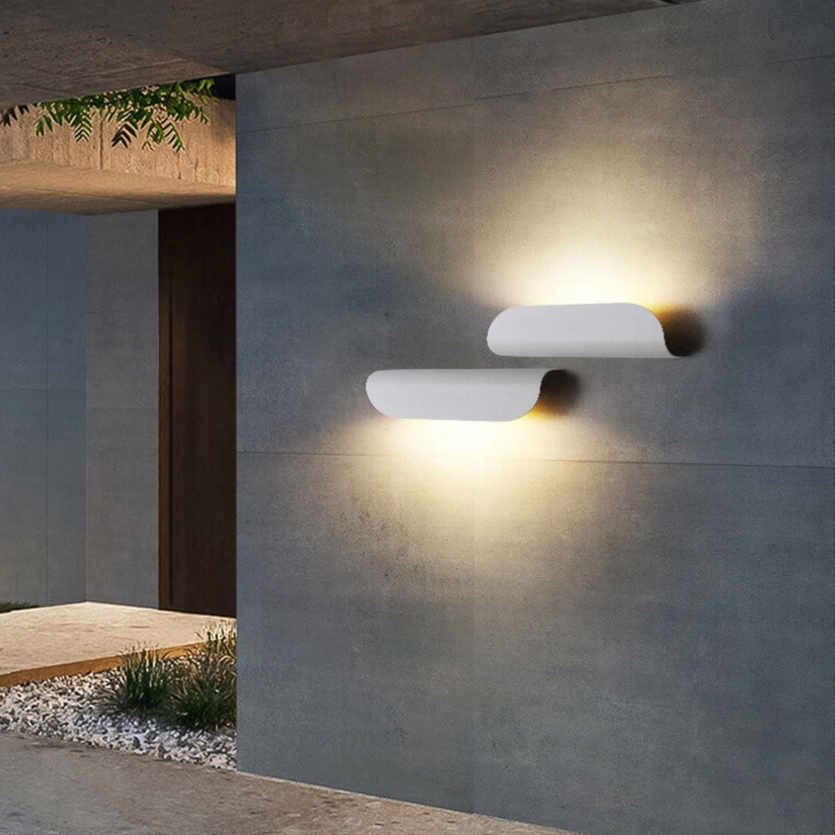 Winsloe Modern Curved Aluminum Outdoor Wall Light Weatherproof for Patio and Garden